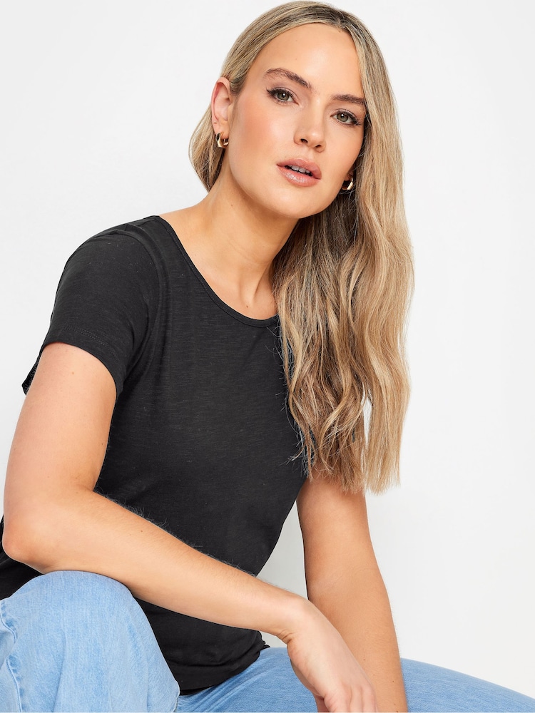 Long Tall Sally Black & White 100% Cotton Stripe Short Sleeve T-Shirts 2 Pack - Image 5 of 5
