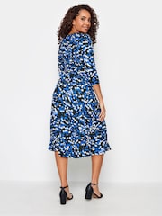 M&Co Blue Wrap Gathered Dress - Image 2 of 4
