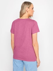 Long Tall Sally Blue 100% Cotton Stripe Short Sleeve T-Shirts 2 Pack - Image 3 of 5