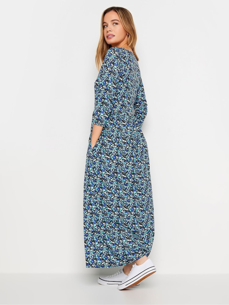 M&Co Blue Petite Pocket Maxi Dress - Image 3 of 5