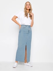 Long Tall Sally Blue 100% Cotton Denim Maxi Skirt - Image 3 of 4