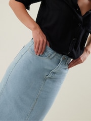 Long Tall Sally Blue 100% Cotton Denim Maxi Skirt - Image 4 of 4