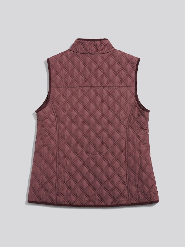 U.S. Polo Assn. Purple Corduroy-Trim Quilted Hacking Gilet - Image 2 of 3 U.S. Polo Assn. Purple Corduroy-Trim Quilted Hacking Gilet - Image 2 of 3