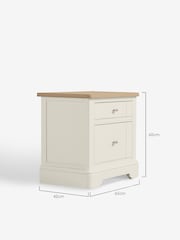 Chalk White Hampton Country Collection Luxe Painted Oak 2 Drawer Wide Bedside Table - Image 7 of 10