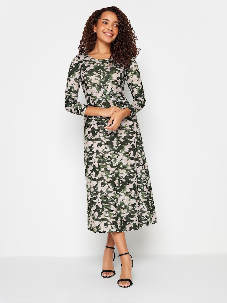 M&Co Green Twist Front Midaxi Dress - Image 1 of 5