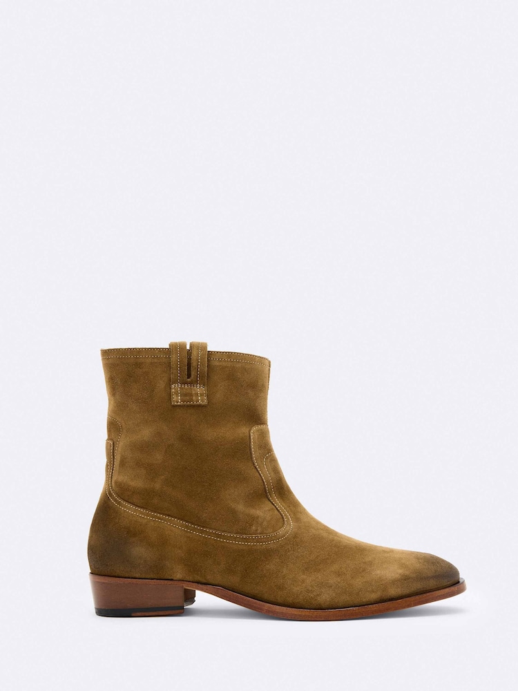 AllSaints Hiro Suede Zip Boots - 4суретінің 1 суреті