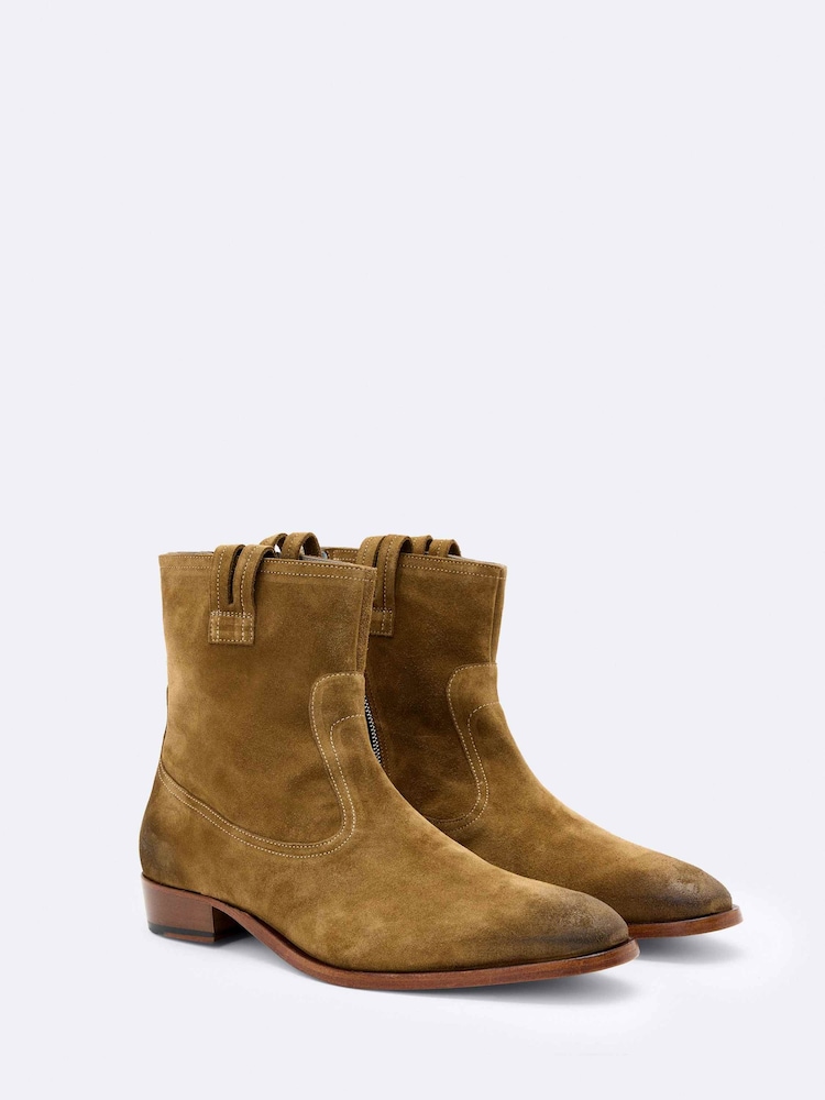 AllSaints Hiro Suede Zip Boots - 4суретінің 2 суреті