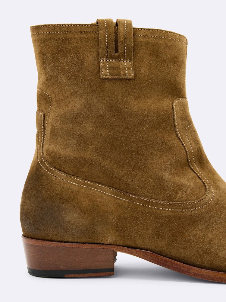 AllSaints Hiro Suede Zip Boots - 4суретінің 4 суреті