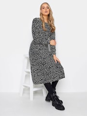 Long Tall Sally Black Polka Dot Long Sleeve Tea Dress - Image 2 of 8