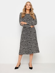 Long Tall Sally Black Polka Dot Long Sleeve Tea Dress - Image 6 of 8