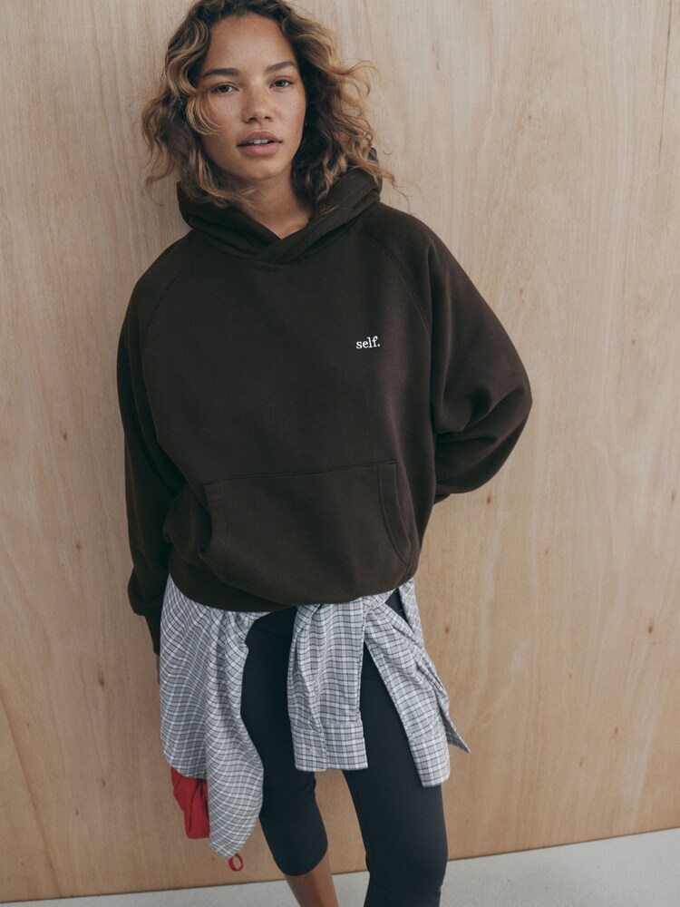 self. Chocolate Brown Hoodie - Image 1 of 4