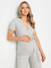 Long Tall Sally Grey Maternity Ribbed Jumpsuit - Image 4 of 5