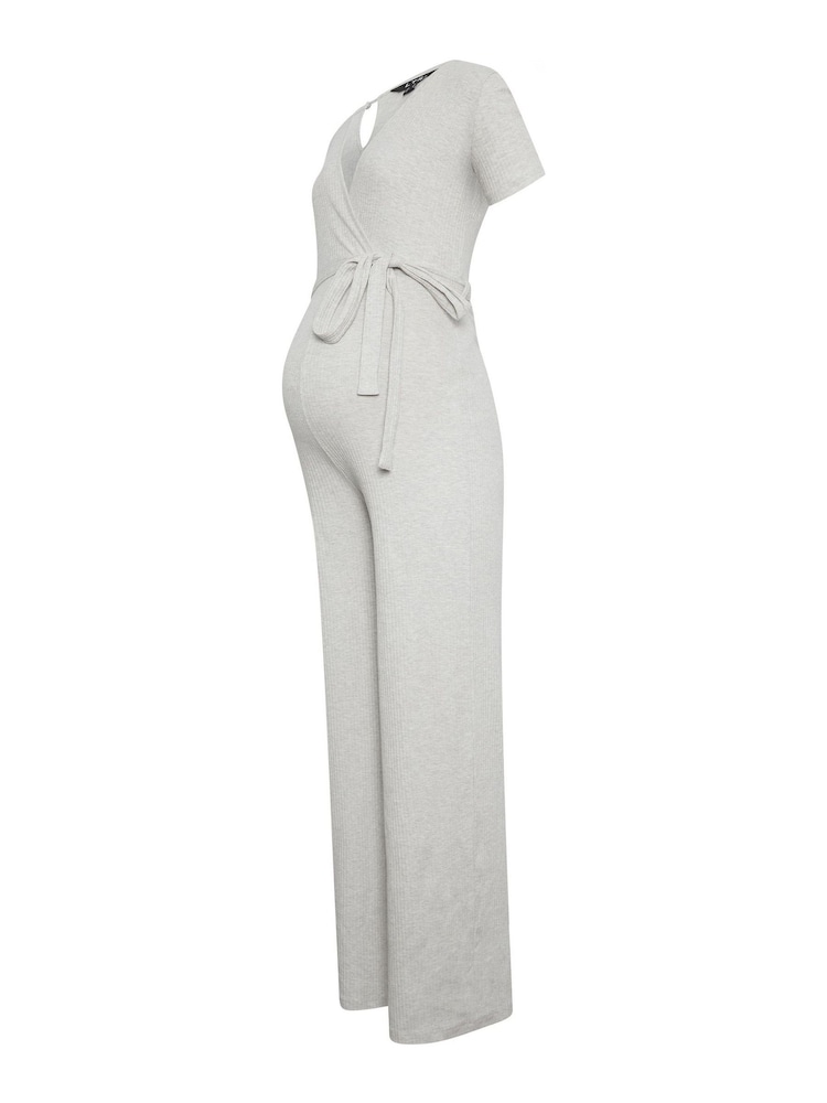 Long Tall Sally Grey Maternity Ribbed Jumpsuit - Image 5 of 5