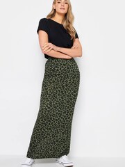 Long Tall Sally Khaki Green Leopard Print Maxi Skirt - Image 3 of 4