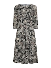 M&Co Brown Petite Twist Midaxi Dress - Image 3 of 3