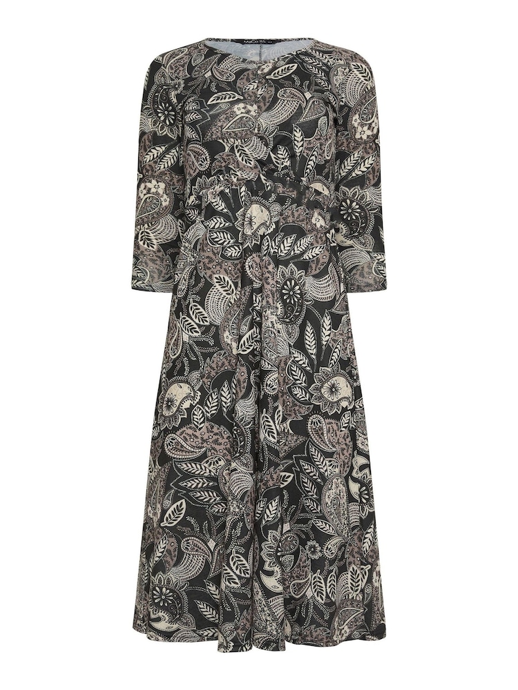 M&Co Brown Petite Twist Midaxi Dress - Image 3 of 3