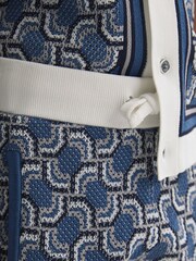 Reiss Blue Bloom 9-14 yrs Knitted Patterned Drawstring Shorts - Image 4 of 6