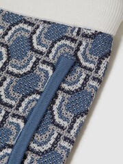 Reiss Blue Bloom 9-14 yrs Knitted Patterned Drawstring Shorts - Image 6 of 6