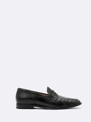 AllSaints Black Jules Stitch Loafers - Image 1 of 4