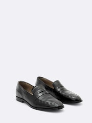 AllSaints Black Jules Stitch Loafers - Image 2 of 4