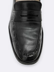 AllSaints Black Jules Stitch Loafers - Image 3 of 4