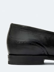AllSaints Black Jules Stitch Loafers - Image 4 of 4