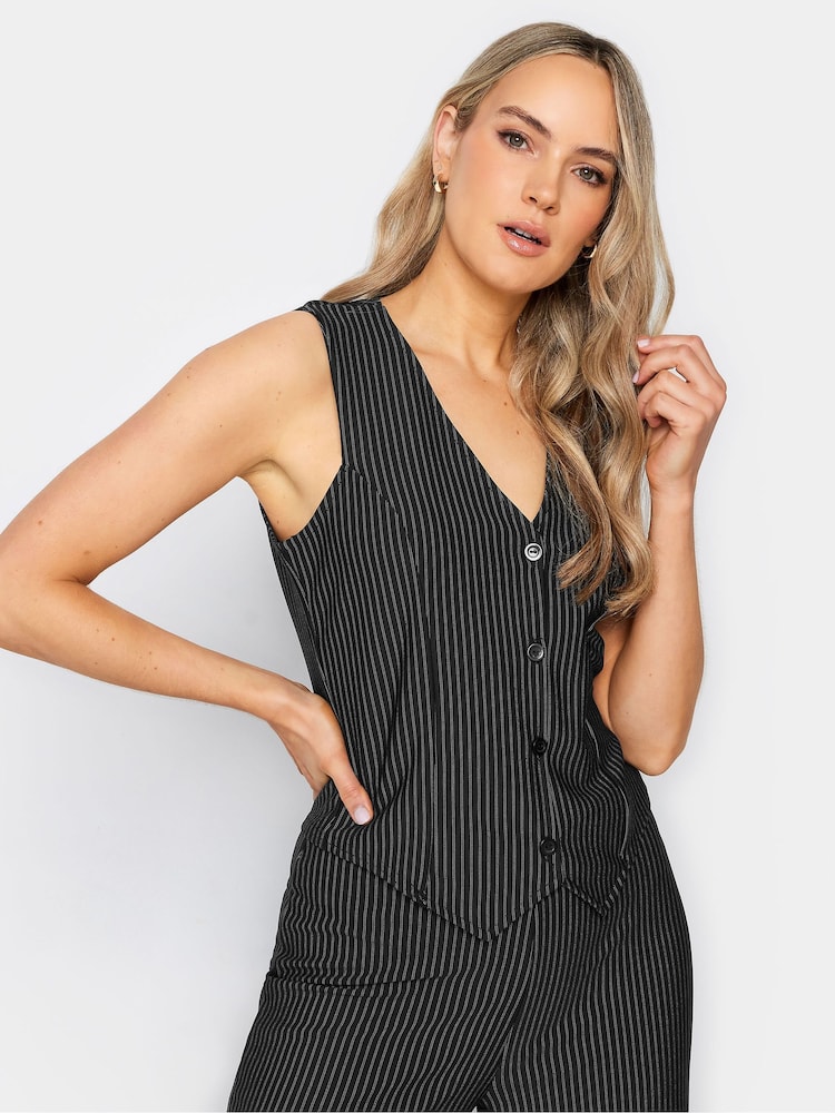 Long Tall Sally Black Pinstripe Waistcoat - Image 2 of 5