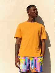 Orange Regular Fit Essential Crew Neck 100% Cotton T-Shirt - Image 1 of 1
