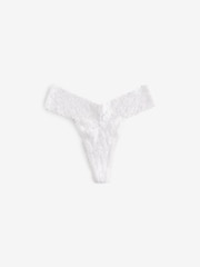 Pink/Blue/White Thong Floral Lace Knickers 3 Pack - Image 6 of 9