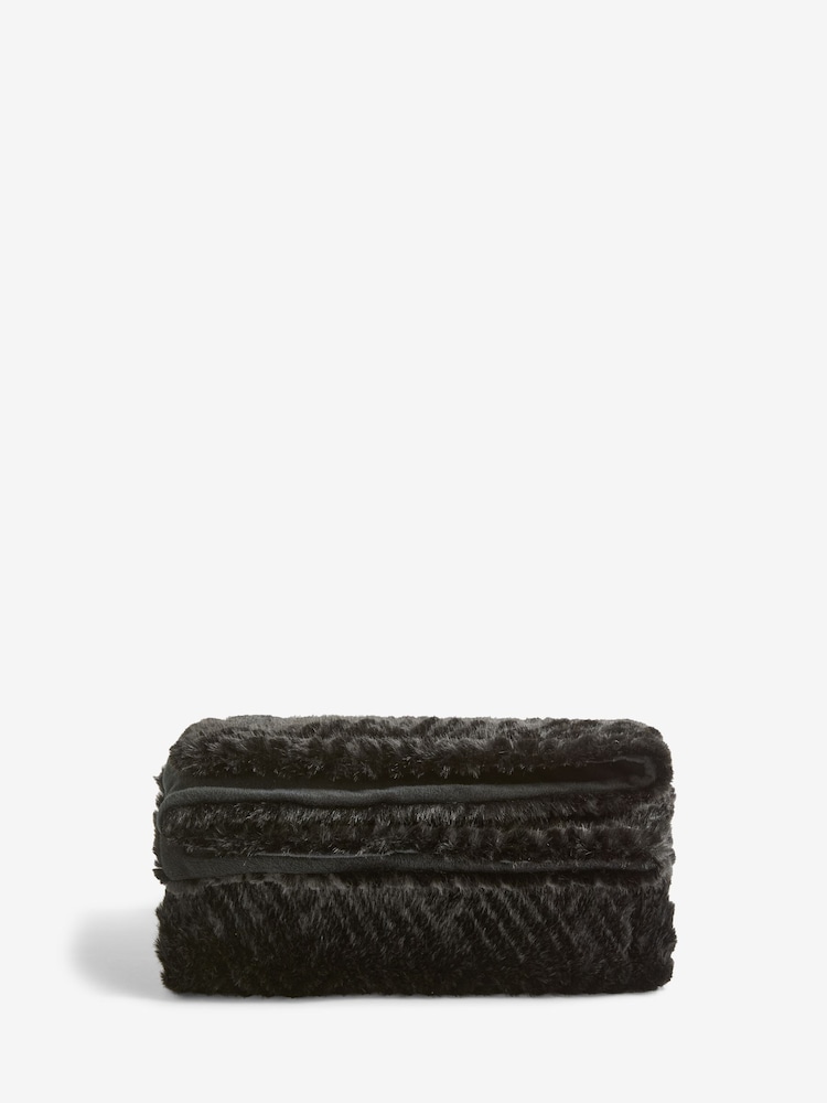 Black Basset Embossed Faux Fur Throw - Image 8 of 8 Black Basset Embossed Faux Fur Throw - Image 8 of 8