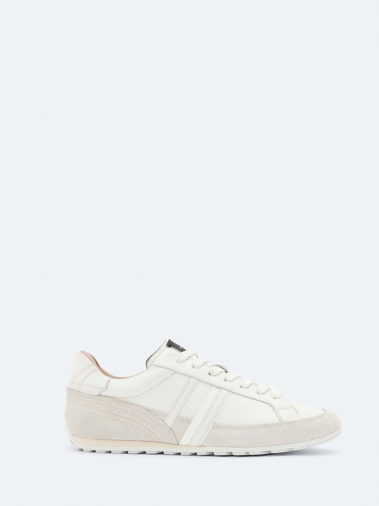 AllSaints White Liam Lace Up Trainers - Image 1 of 4