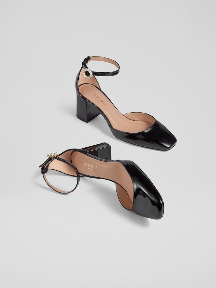 LK Bennett Patent Leather D'orsay Courts - Image 3 of 3