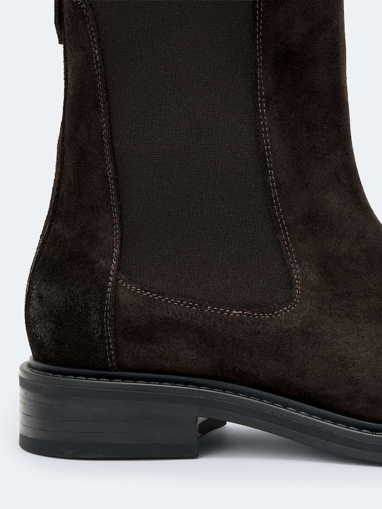 AllSaints Brown Beryl Suede Boots - Image 4 of 4