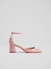 LK Bennett Pink Patent Leather D'orsay Courts - Image 1 of 4