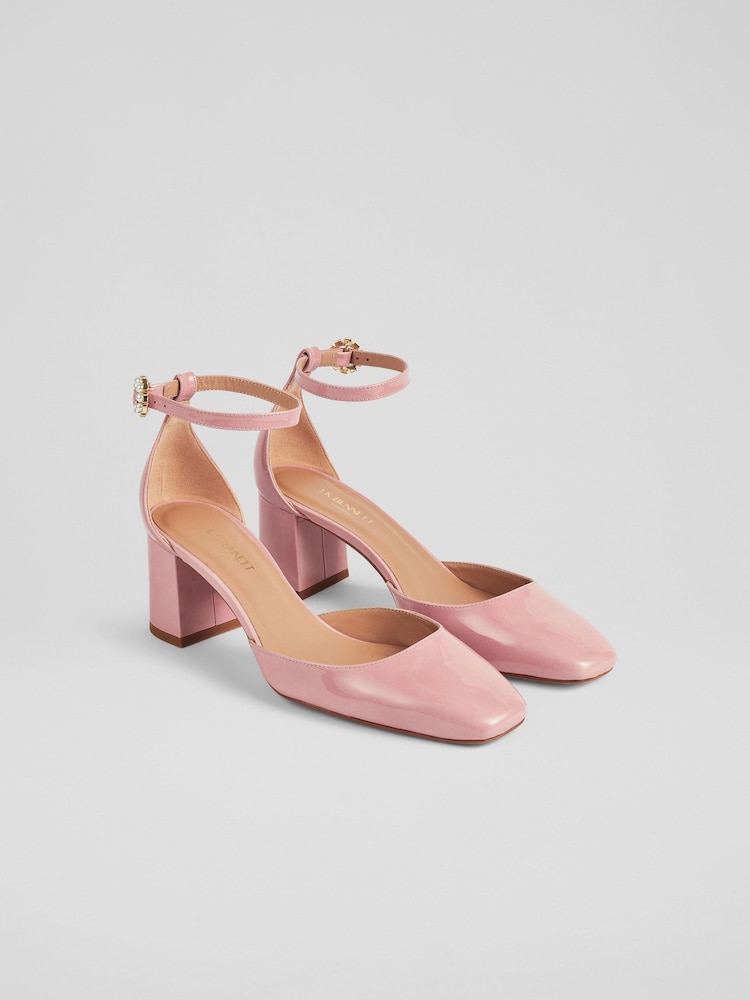LK Bennett Pink Patent Leather D'orsay Courts - Image 2 of 4