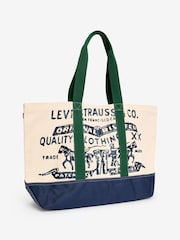 Levi's® Ecru Two Horse Printed 100% Cotton Tote Bag - Image 1 of 5