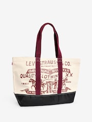 Levi's® Brilliant Red Two Horse Printed 100% Cotton Tote Bag - Image 1 of 5