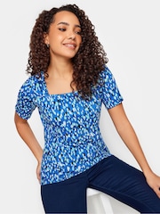 M&Co Blue Square Neck Top - Image 1 of 5