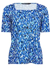 M&Co Blue Square Neck Top - Image 5 of 5