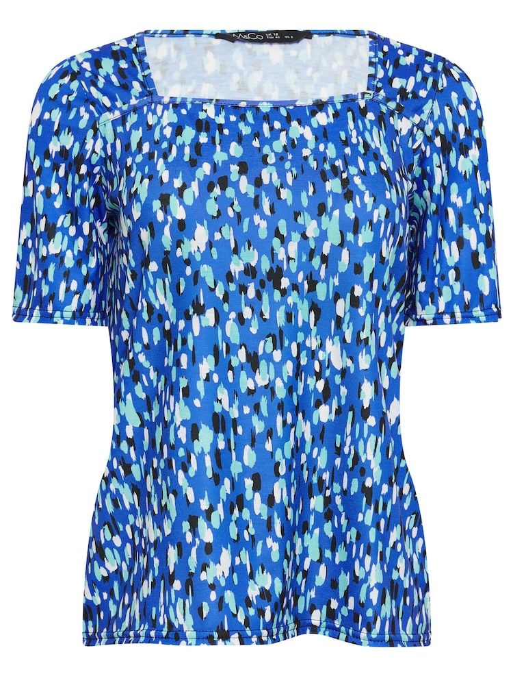 M&Co Blue Square Neck Top - Image 5 of 5