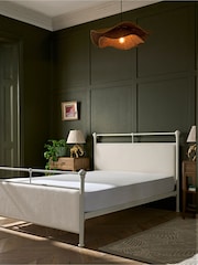 Nina Campbell White Ferronier Metal and Upholstered Bed - Image 2 of 5