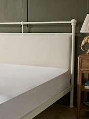 Nina Campbell White Ferronier Metal and Upholstered Bed - Image 3 of 5