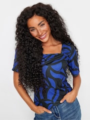 M&Co Black Petite Square Neck Top - Image 1 of 5