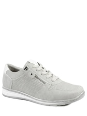 Pavers Grey Wide Fit Casual Zip & Lace Trainers - Image 1 of 5