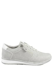 Pavers Grey Wide Fit Casual Zip & Lace Trainers - Image 3 of 5
