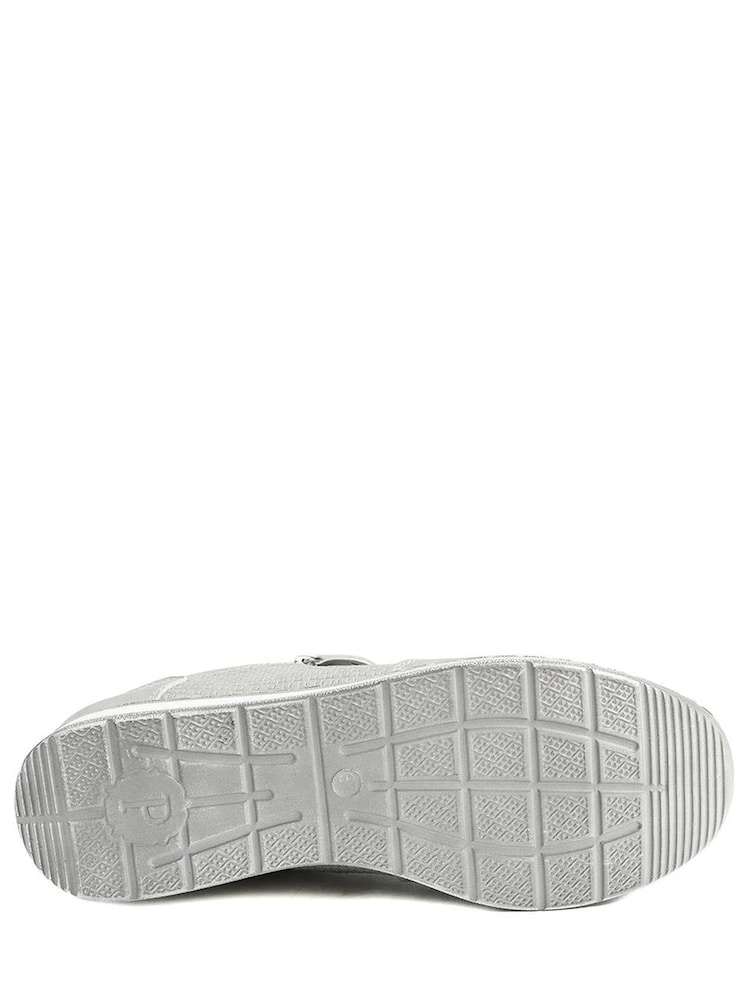 Pavers Grey Wide Fit Casual Zip & Lace Trainers - Image 5 of 5