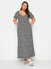 Yours Curve Black Floral Maxi Wrap Dress - Image 1 of 4
