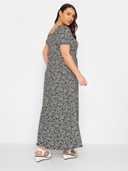 Yours Curve Black Floral Maxi Wrap Dress - Image 2 of 4