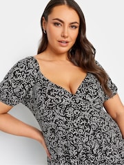 Yours Curve Black Floral Maxi Wrap Dress - Image 4 of 4