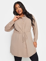 Yours Curve Brown Utility Tunic - Image 1 of 4